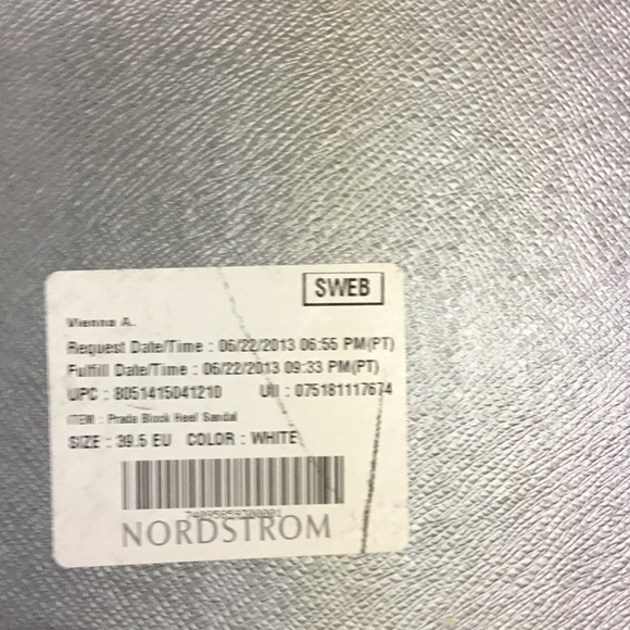 PRADA White Patent Block Heel Sandal Gold Hardware - Picture 11 of 13